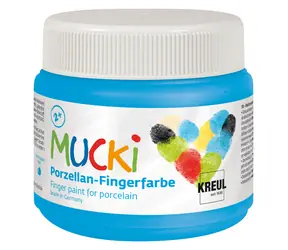 KREUL Fingerfarbe für Porzellan MUCKI blau / 150 ml / für Kinder ab 2 Jahren
