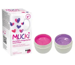 KREUL Fingerfarben für Porzellan MUCKI Sweet Magic / Set / 2 × 50 ml / Ab 2 Jahren