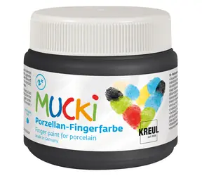 KREUL Fingerfarbe für Porzellan MUCKI schwarz / 150 ml / für Kinder ab 2 Jahren
