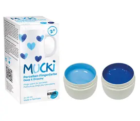 KREUL Fingerfarben für Porzellan MUCKI Deep Dreamy / Set / 2 × 50 ml / Ab 2 Jahren