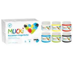 KREUL Fingerfarben für Porzellan MUCKI 6 x 150 ml / ab 2 Jahren