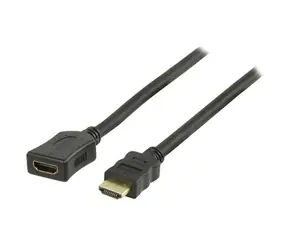Valueline HDMI-Verlängerungskabel Gold Schwarz / Verlängerungskabel / 2 m / Vergoldete Anschlüsse / 4K