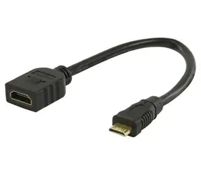 Valueline HDMI - Mini-HDMI-Adapter, schwarz / Adapter / vergoldete Anschlüsse / 4K / 3D / 20 cm