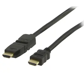 Valueline HDMI-Kabel mit drehbarem, vergoldetem Stecker, schwarz / Videokabel / 3D/4K / 3 m