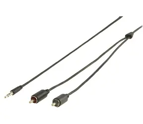 Valueline Audiokabel, 3,5-mm-Klinkenstecker - 2x Cinch, schwarz / Audiokabel / 5 m