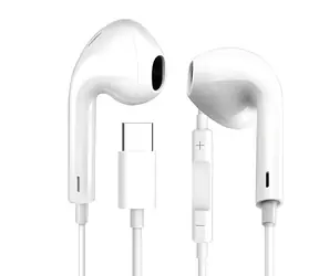 Fiesta In-Ear-Kopfhörer mit Mikrofon, weiß / In-Ear-Kopfhörer mit Mikrofon / USB-C / Kabelgebunden