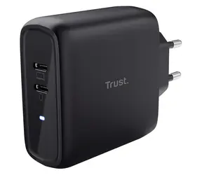 Trust Maxo 65W Ladegerät schwarz / 65W / 2x USB-C / Schnellladung