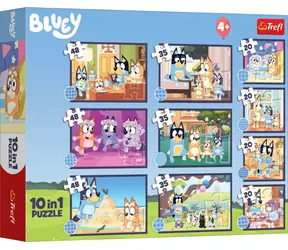 Trefl Puzzle Bluey: Blueys Geschichte Mega -PACK 10 in 1 / 4x20+3x35+3x48 Teile