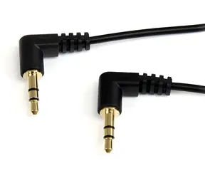 StarTech Audiokabel, abgewinkelt, schwarz / Audiokabel / 3,5-mm-Klinkenstecker auf 3,5-mm-Klinkenstecker / 0,91 m