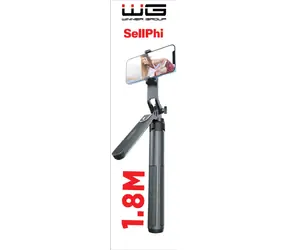 WG7 SellPhi schwarz / Selfie-Stick / Stativ / Teleskopierbar 1,8 m / Bluetooth