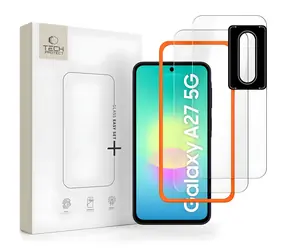 Tech-Protect Easy Set+ für Samsung Galaxy A27 5G / Schutzglas für Display und Kamera / Gehärtetes Glas / 2 Stück