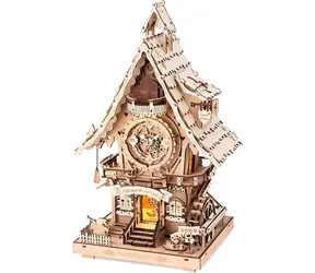 Robotime 3D-Holzpuzzle „Kuckucksuhr“ / ab 14 Jahren / 435 Teile / Schwierigkeitsgrad: hoch