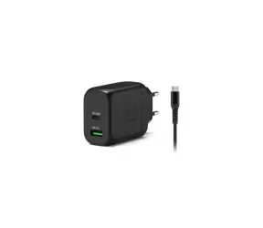 PORT CONNECT ESSENTIEL GaN2 / Netzteil / USB-C PD + USB-A QC / 65 W / USB-C-Kabel 2 m