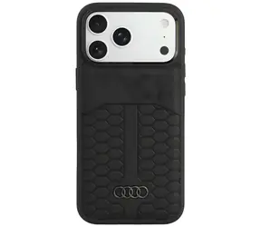 Audi Lederhülle MagSafe schwarz / MagSafe Hülle / für Apple iPhone 18/17 Pro Max / Echtleder