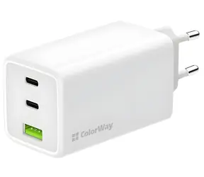 Colorway : GaN 100W Weiß / Wandladegerät / 2x USB-C / 1x USB-A / PD / PPS