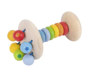 GOKI Elastische Rassel Regenbogen / Holz / ab Geburt