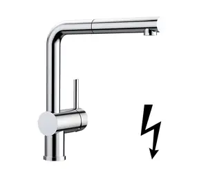 Blanco Spültischarmatur mit Ausziehbrause, verchromt / Küchenarmatur / Hebelbedienung / Keramikkartusche
