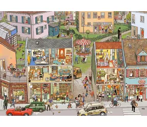HEYE Puzzle Stadthäuser / Such- und Findspiel / 1000 Teile / 70 x 50 cm