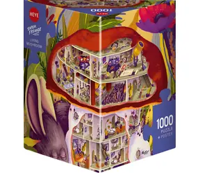 HEYE Puzzle Superfreunde: Pilzhaus / 1000 Teile / 50 × 70 cm