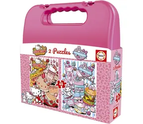 Educa Puzzle im Etui Hello Kitty und Freunde / 2 x 48 Teile / 20 x 28 cm
