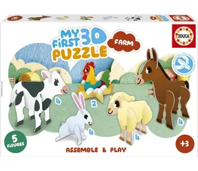 Educa Mein erstes 3D-Puzzle Bauernhof 5-in-1 / 5 Figuren / 2-4 Teile