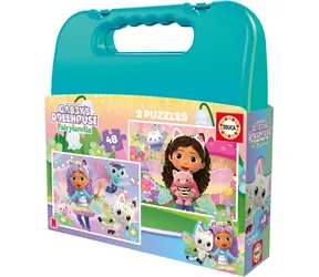 Educa Puzzle im Koffer Gabinas Zauberhaus / 2x48 Teile / 28 x 20 cm