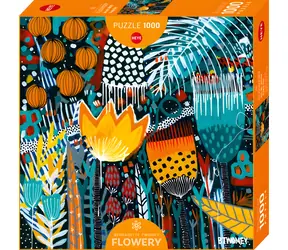 HEYE Puzzle Tropische Sonne / Blumenmuster / Quadratisch / 1000 Teile / 56 x 56 cm