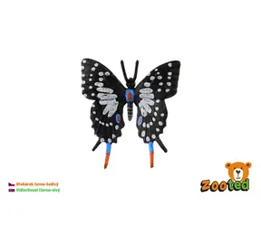 ZOOTED Figur Tropischer Schwalbenschwanzfalter schwarz-grau / Kunststoff / 6 cm / 3+