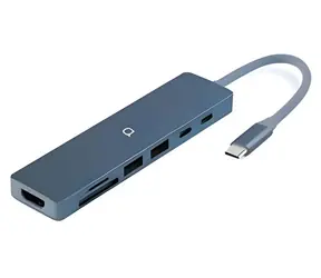 Aiino Stream Neo Indigo / USB-C-Hub / 7 Anschlüsse / für MacBook