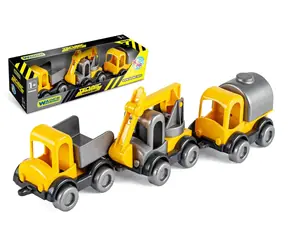 Wader Kinder-Baustellenwagen-Set, 3-teilig / Kunststoff / 10 cm / ab 12 Monaten