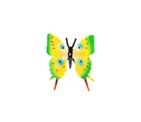 ZOOTED Figur Tropischer Schwalbenschwanzfalter grün-gelb / Kunststoff / 5,5 cm / 3+