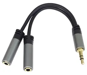PremiumCord HQ Kabelverteiler 3,5-mm-Klinkenstecker (Stecker) - 2x Buchse (15 cm) / Audioverteiler / 3,5-mm-Klinkenstecker (Stecker/Buchse)
