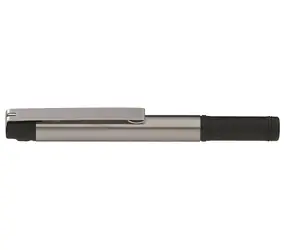 ZEBRA F 301 Kompaktkugelschreiber, schwarz, 0,24 mm, blaue Mine, Edelstahl