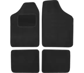 Compass Textile Fußmatten UNI Größe 2 schwarz / Autoteppiche / 4-teiliges Set / 2x vorne + 2x hinten