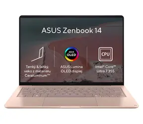 Asus Zenbook 14 Coral / Notebook / 14" 3K / Intel Core Ultra 7 355 / 24 GB RAM / 512 GB SSD / Windows 11