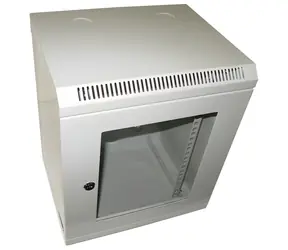 Xtendlan Schrank 10" 12U 280×350 mm grau / Wandschrank / Glastür