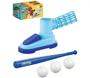 WIKY Baseball-Spielset blau / Sportset / Schläger + 3 Bälle + Ballwerfer / ab 3 Jahren