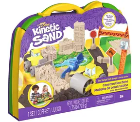 Spin Master Kinetic Sand Bauzone / Kreativset im Koffer / 794 g Sand / ab 3 Jahren