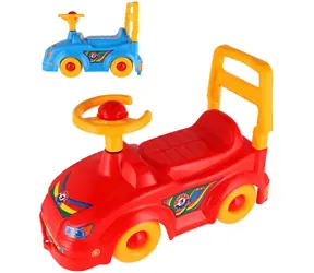 Laufradauto mit Hupe und Rückenlehne / 2 Farben: rot, blau / Tragkraft 20 kg / Für Kleinkinder