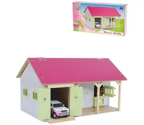 Pferdestall aus Holz mit Garage / Stall / 34 x 22 x 19 cm / Maßstab 1:32 / ab 3 Jahren