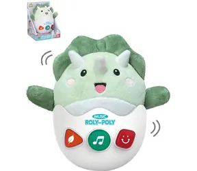 WIKY Plüsch-Schaukeldinosaurier Roly Poly / Schaukelspielzeug / Licht und Sound / 20 cm / ab 6 Monaten