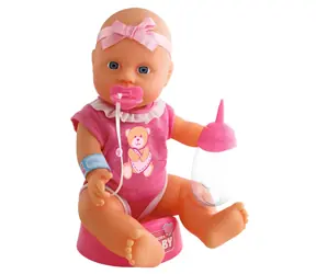 Simba Neugeborenen-Babypuppe 30 cm / Trinken und Pipi machen / Zubehör / ab 3 Jahren