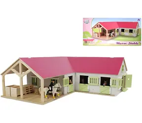 KIDS GLOBE Eckpferdestall / Holzbausatz / 1:24 / ab 3 Jahren