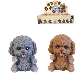 MADE Anti-Stress-Kuschelhund / Gummi / 8 cm / grau, braun / ab 3 Jahren