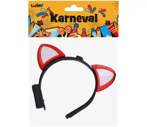 WIKY Stirnband mit Ohren, batteriebetrieben / Karnevalsaccessoire / LED-Licht / Kunststoff / ab 3 Jahren