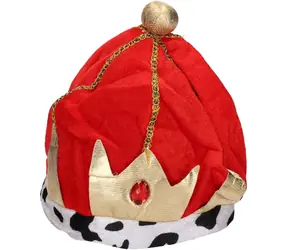 Wiky Royal Crown Rot / Karnevalsaccessoire / Textil, Kunststoff / 28 cm