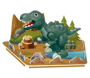 Magnetischer Tyrannosaurus 3D-Bausatz / Magnetischer Bausatz / 7 Teile / ab 3 Jahren
