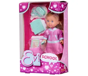Simba Puppe Evička, Schulmädchen mit Schulsachen / 12 cm / ab 3 Jahren
