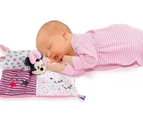Clementoni Minnie Schnuller mit Beißring / Schnuller / Disney / Textil, Kunststoff / ab Geburt