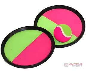 ACRA Fangballspiel, pink-grün / 2 Teller + Ball / 20 cm